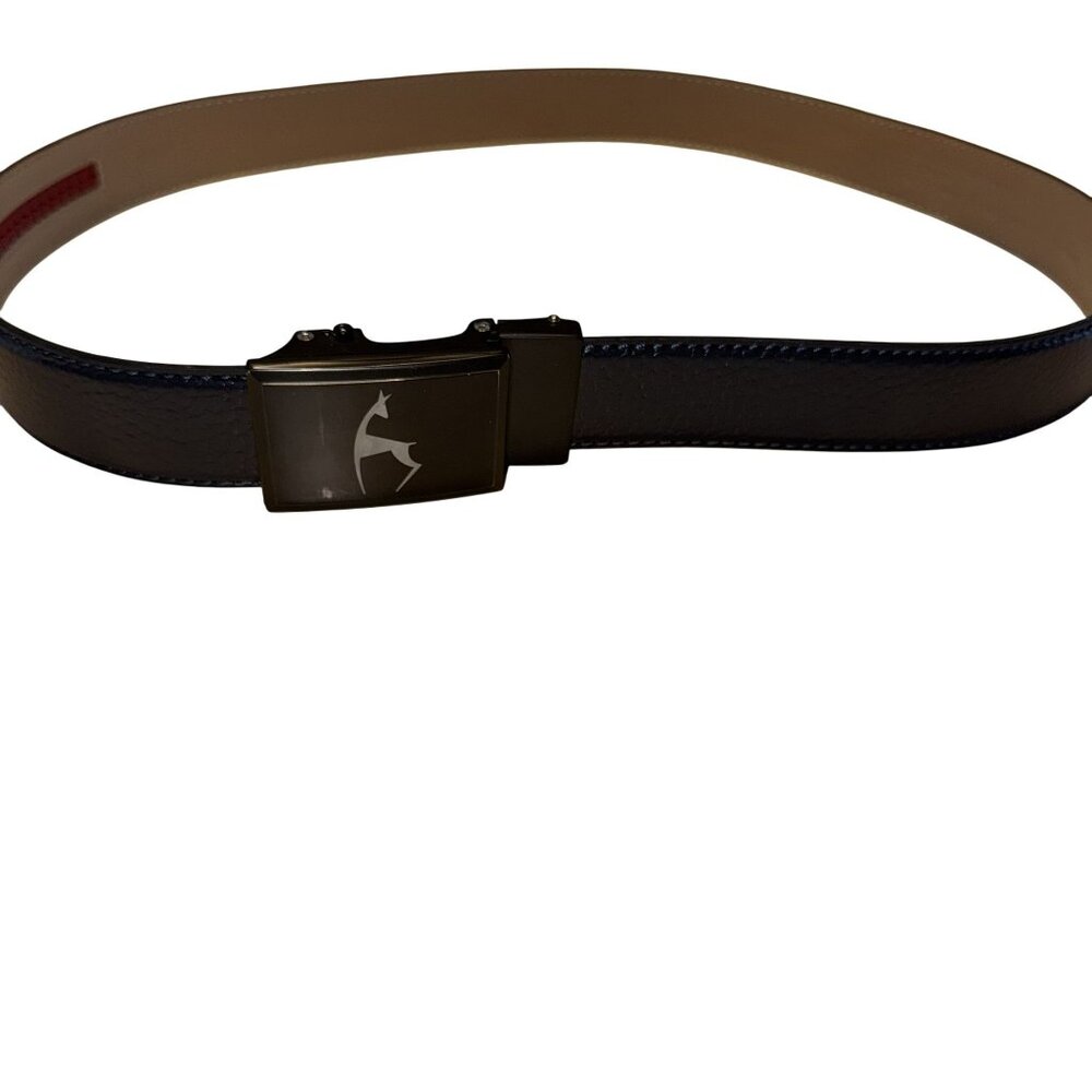 Mad Golfer Dark Blue Black Belt Buckle Adjustable Belt